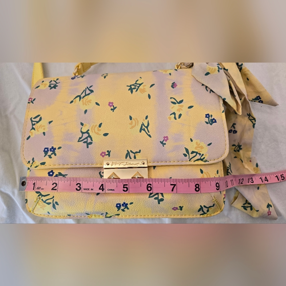 Betsey Johnson Yellow Floral Shoulder Bag